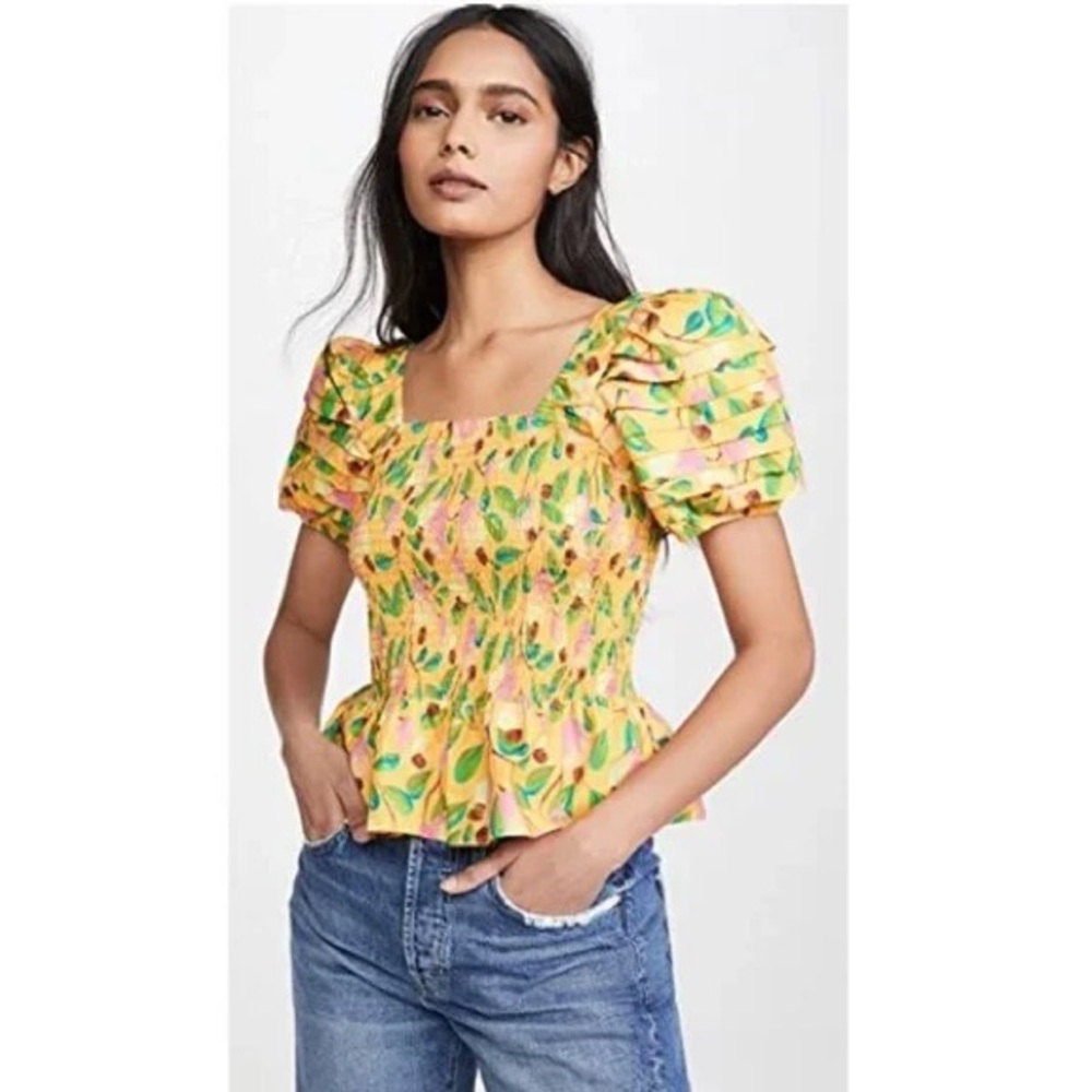 FARM Rio Mini Cashew Smocked Top